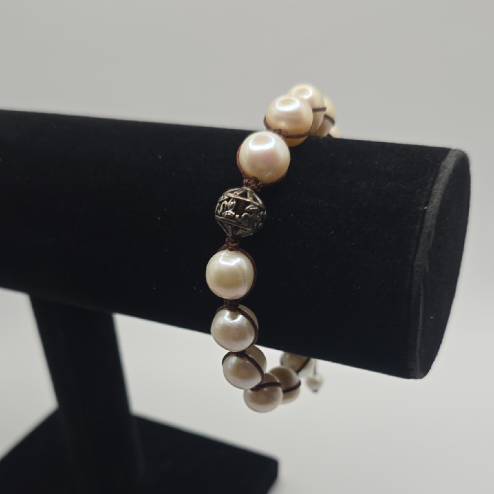 Silpada Pearl and Sterling Silver Bead Bracelet